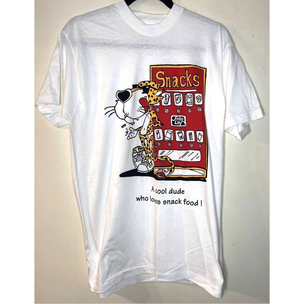 VTG NEW‎ Single Stitch Frito Lay Chester Cheetah Snack White T Shirt